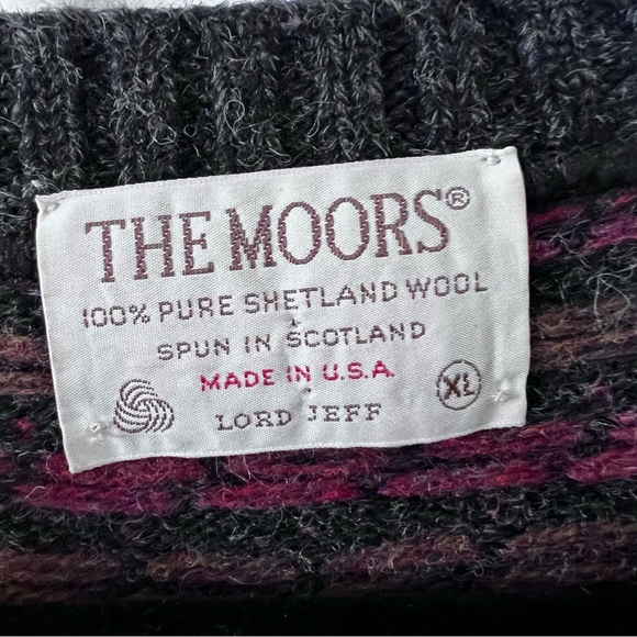 Vintage Lord Jeff The Moors 100% Scottish Wool Crewneck Sweater size XL - Picture 4 of 14